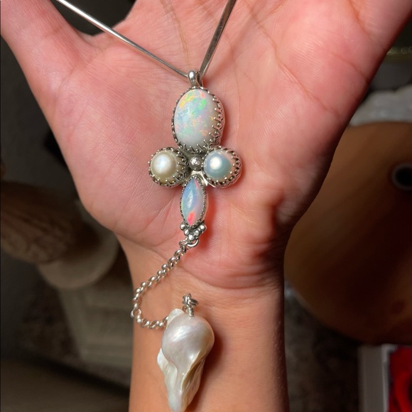 Opal pearl necklace - Picture 2 of 3